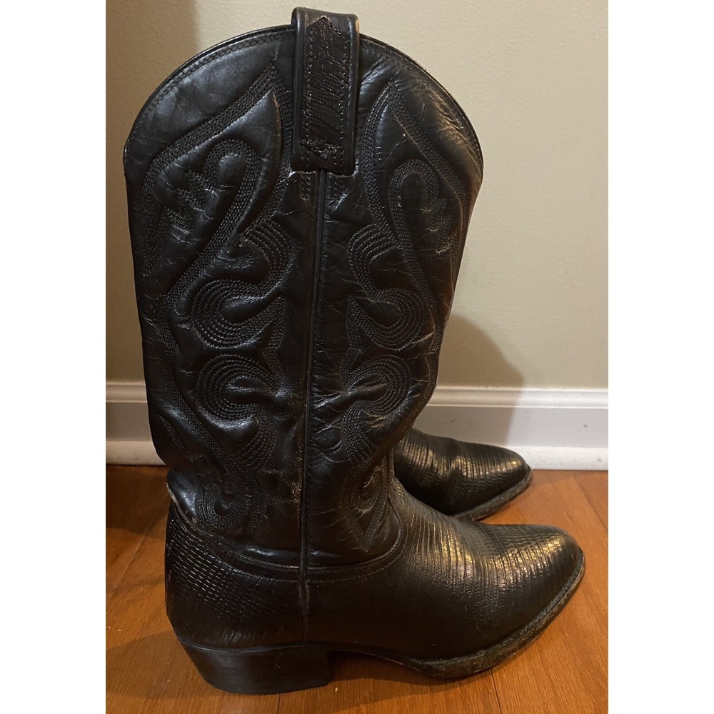Rudel‎ Lizard Brown Western Boots Point Toe Stitching Women Sz US 7E